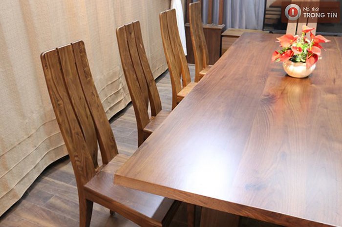 Bộ bàn ghế họp gỗ Óc Chó - 6 ghế mặt gỗ